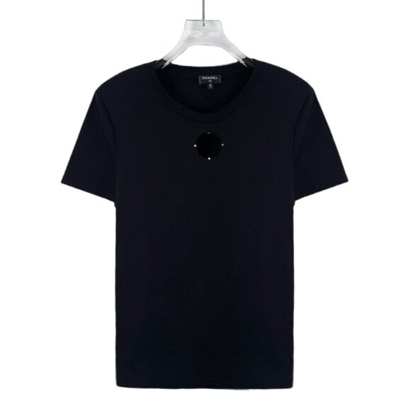Chanel Black cotton crewneck short-sleeve T-shirt - Picture 1 of 8